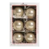 1Pz Pallina Di Vetro Decorata A Mano Champagne Lucido 80Mm