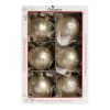1Pz Pallina Di Vetro Decorata Champagne Opaco 80Mm