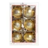 1Pz Pallina Di Vetro Decorata Oro Opaco 80Mm
