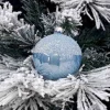 1Pz Pallina Di Vetro Decorata A Mano Celeste Lucido 80Mm