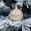 1Pz Pallina Di Vetro Decorata A Mano Champagne Lucido 80Mm