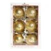 1Pz Pallina Di Vetro Decorata A Mano Oro Opaco 80Mm