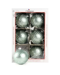 1Pz Pallina Di Vetro Decorata A Mano Tiffany Opaco 80Mm