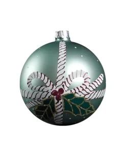 1Pz Pallina Di Vetro Decorata A Mano 80Mm