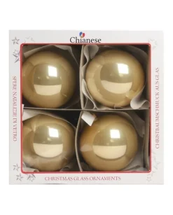 1Pz Pallina Di Vetro Tinta Unita Chapmagne Lucido 100Mm