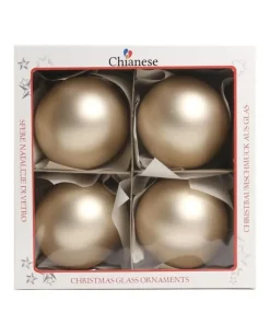 1Pz Pallina Di Vetro Tinta Unita Champagne Opaco 100Mm