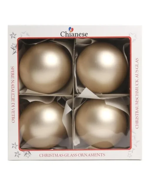 1Pz Pallina Di Vetro Tinta Unita Champagne Opaco 100Mm