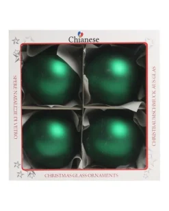 1Pz Pallina Di Vetro Tinta Unita Verde Opaco 100Mm