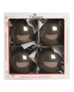 1Pz Pallina Di Vetro Tinta Unita Marrone Lucido 100Mm