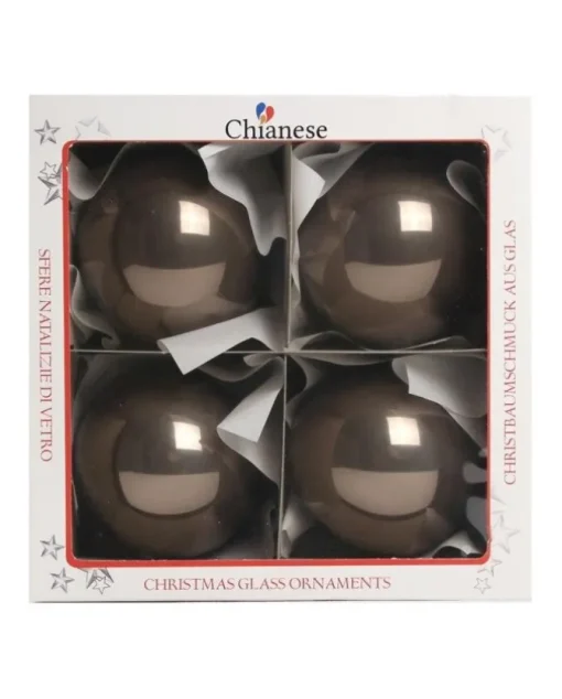 1Pz Pallina Di Vetro Tinta Unita Marrone Lucido 100Mm