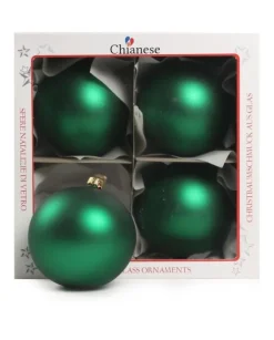 1Pz Pallina Di Vetro Tinta Unita Verde Opaco 100Mm
