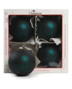 1Pz Pallina Di Vetro Tinta Unita Verde Petrolio Opaco 100Mm