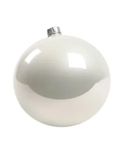 1Pz Pallina Di Vetro Tinta Unita Bianco Lucido 100Mm