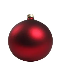 1Pz Pallina Di Vetro Tinta Unita Rosso Opaco 100Mm