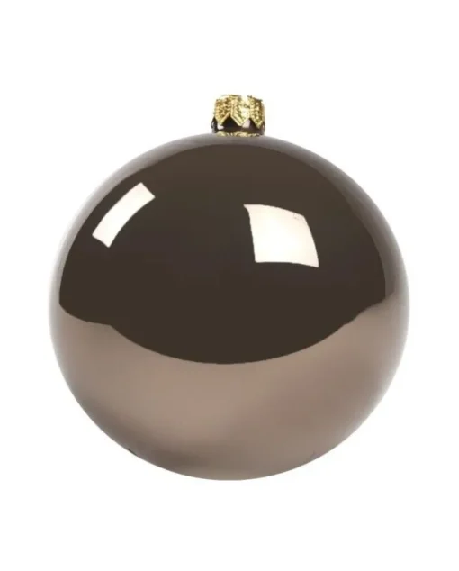 1Pz Pallina Di Vetro Tinta Unita Marrone Lucido 100Mm