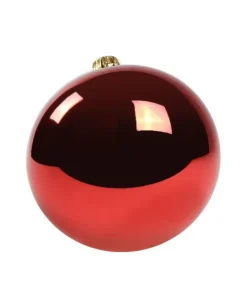 1Pz Pallina Di Vetro Tinta Unita Rosso Lucido 100Mm