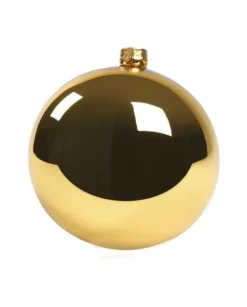 1Pz Pallina Di Vetro Tinta Unita Oro Lucido 100Mm