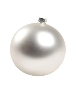 1Pz Pallina Di Vetro Tinta Unita Argento Opaco 100Mm