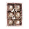 1Pz Pallina In Vetro Decorata A Mano Rosa Opaco 80Mm