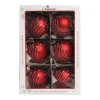 1Pz Pallina In Vetro Decorata A Mano Rosso Opaco 80Mm