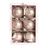 1Pz Pallina In Vetro Decorata A Mano Rosa Opaco 80Mm