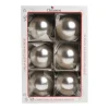 1Pz Pallina In Vetro Tinta Unita Argento Opaco 80 Mm