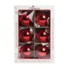 1Pz Pallina In Vetro Tinta Unita Rosso Lucido 60 Mm
