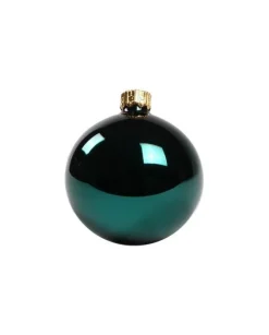 1Pz Pallina In Vetro Tinta Unita Verde Petrolio Lucido 60 Mm