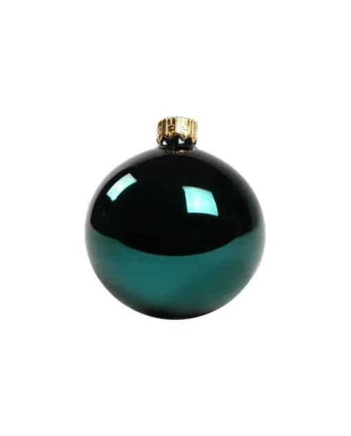 1Pz Pallina In Vetro Tinta Unita Verde Petrolio Lucido 60 Mm