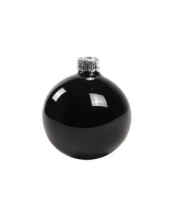 1Pz Pallina In Vetro Tinta Unita Nero Lucido 60 Mm