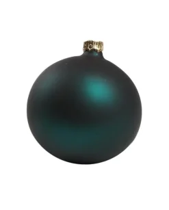 1Pz Pallina In Vetro Tinta Unita Verde Petrolio Opaco 80 Mm