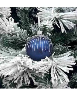 1Pz Pallina Sfera Di Vetro Decorata A Mano 80Mm Per Albero Di Natale