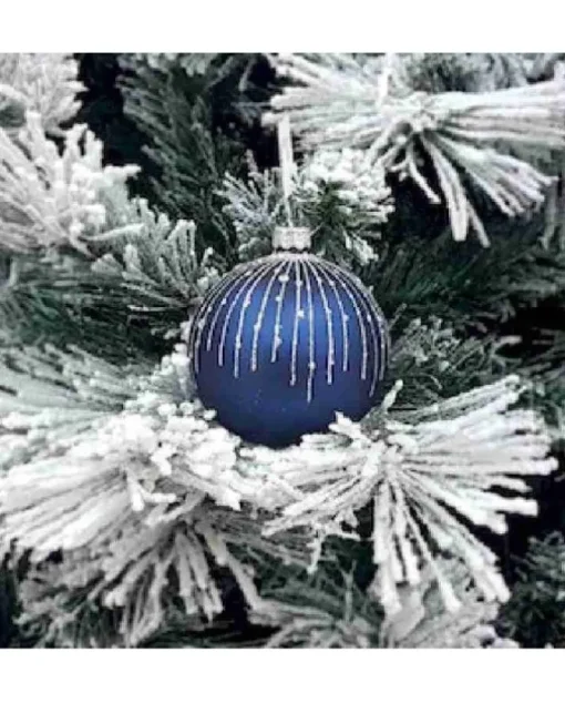 1Pz Pallina Sfera Di Vetro Decorata A Mano 80Mm Per Albero Di Natale