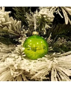 1Pz Pallina Sfera Di Vetro Liscia 60Mm Per Albero Di Natale Verde
