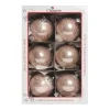 1Pz Pallina Sfera Di Vetro Decorata A Mano Rosa Lucido 80Mm