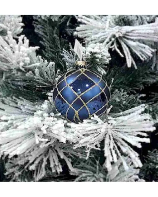 1Pz Pallina Sfera Di Vetro Decorata A Mano 80Mm Per Albero Di Natale