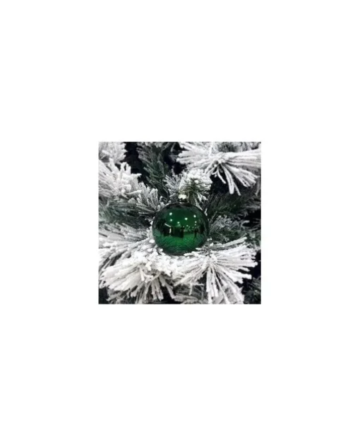 1Pz Pallina Sfera Di Vetro Tinta Unita Verde Lucido 80Mm
