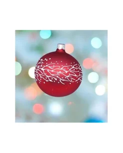1Pz Pallina Sfera Di Vetro Decorata A Mano 80Mm Per Albero Di Natale