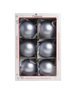 1Pz Pallina Sfera Di Vetro Liscia Azzurro Lucido 80Mm
