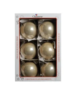 1Pz Pallina Sfera Di Vetro Liscia Champagne Lucido 80Mm