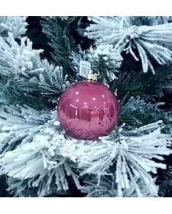 1Pz Pallina Sfera Di Vetro Liscia Vinaccia Lucido 80Mm Per Albero Di Natale