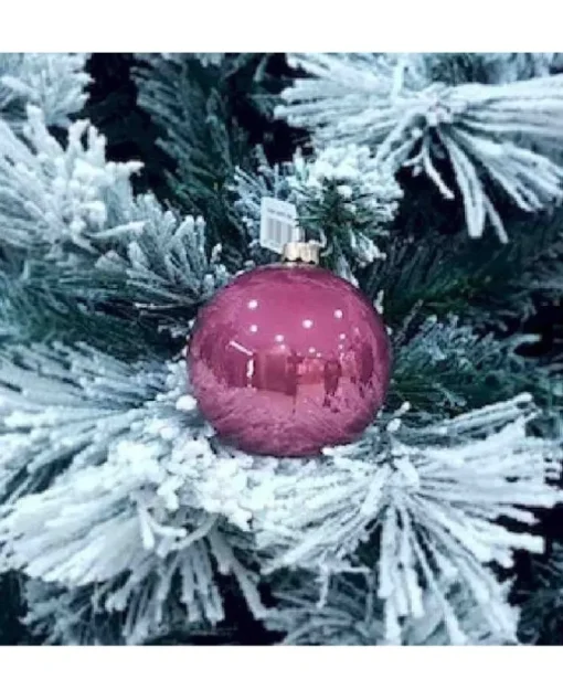 1Pz Pallina Sfera Di Vetro Liscia Vinaccia Lucido 80Mm Per Albero Di Natale