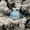 1Pz Pallina Sfera Di Vetro Liscia 100Mm Per Albero Di Natale Azzurro