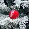1Pz Pallina Sfera Di Vetro Decorata A Mano 80Mm Per Albero Di Natale Rosso