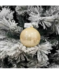 1Pz Pallina Sfera Di Vetro Liscia 100Mm Per Albero Di Natale Oro