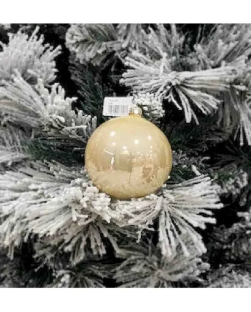 1Pz Pallina Sfera Di Vetro Liscia 100Mm Per Albero Di Natale Oro