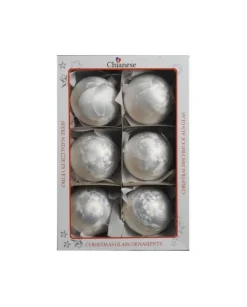 1Pz Pallina Sfera Di Vetro Liscia 80Mm Per Albero Di Natale Bianco
