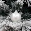1Pz Pallina Sfera Di Vetro Liscia Bianco Opaco 60Mm Per Albero Di Natale