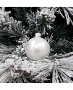 1Pz Pallina Sfera Di Vetro Liscia Bianco Opaco 60Mm Per Albero Di Natale