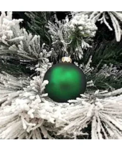 1Pz Pallina Sfera Di Vetro Liscia 60Mm Per Albero Di Natale Verde